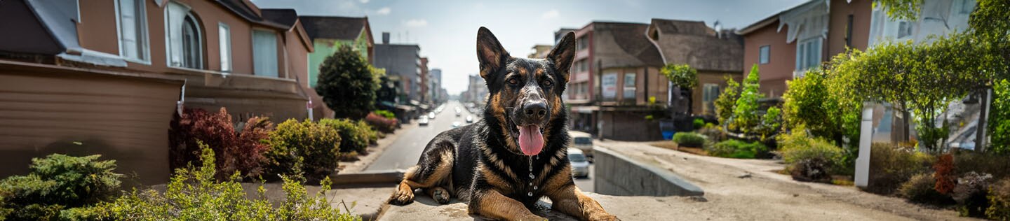 Perro sacando su lengua